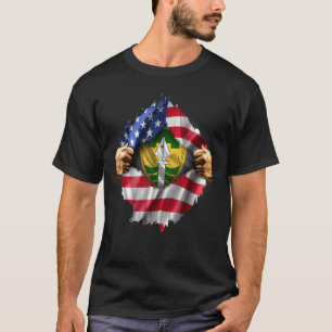 Ausgegerissene amerikanische Fahne Versteckte 43. T-Shirt