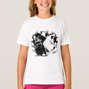 Ausgeglichene Ruhe, doppelte Hunde T-Shirt