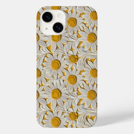 Ausgegrabtes Leder Aussehen Sonnenblumen Case-Mate iPhone Hülle (Rückseite)