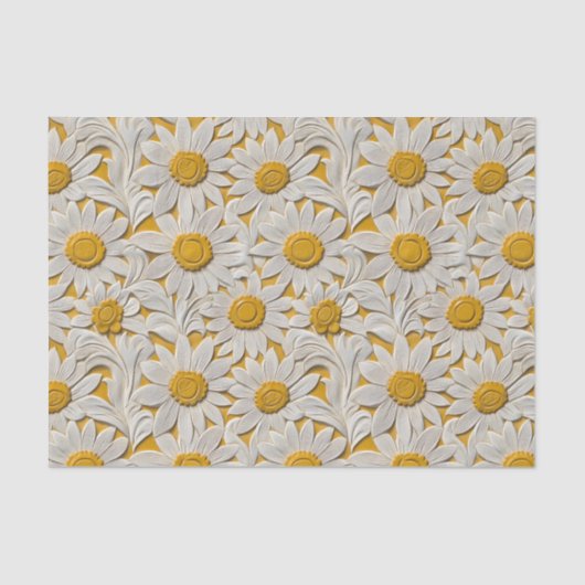 Ausgegrabtes Leder Aussehen Sonnenblumen Seidenpapier (Vorderseite)