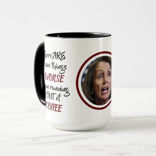 Ausgehen des Kaffees Nancy Pelosi Tasse (Vorderseite Links)