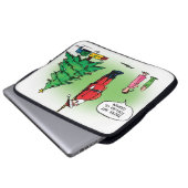 Ausgehen des Santa Twisted Cartoon Laptopschutzhülle (Vorne Knopf)