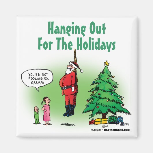 Ausgehen des Santa Twisted Cartoon Magnet (Vorne)