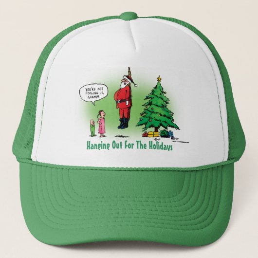 Ausgehen des Santa Twisted Cartoon Truckerkappe (Vorderseite)