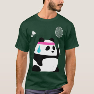 Ausgehobene Badminton PandaFunny Sweet Badminton A T-Shirt