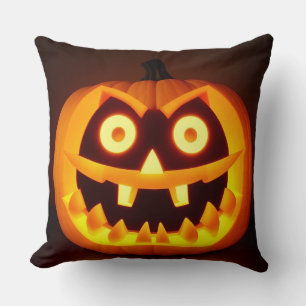 Ausgehöhlter Halloween-Kürbis Kissen