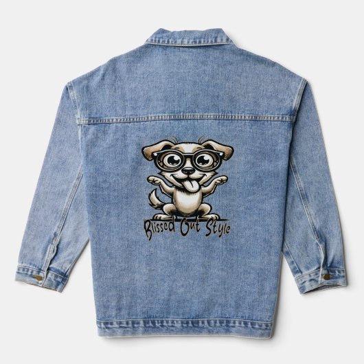 Ausgeklappter Hund Jeansjacke (Rückseite)
