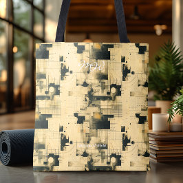 Ausgeklügelte Beige Abstrakte Personalisiert Tote  Tasche