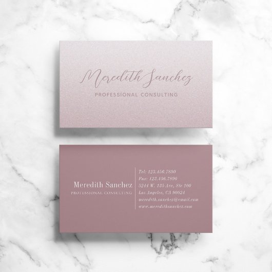Ausgeklügelte Berufliche Mauve Rose Pink Shimmer Visitenkarte