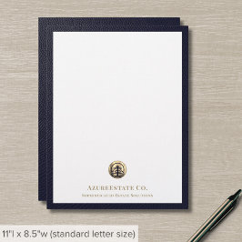Ausgeklügelte Blue and Gold Business Letterhead Briefbogen