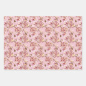 Ausgeklügelte Blütenpracht in Rosa und Lila Farben Geschenkpapier Set (Vorderseite 3)