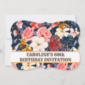 Ausgeklügelte Boho Floral 60. Geburtstagseinladung Einladung (Vorderseite)