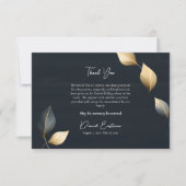 Ausgeklügelte Goldgrau-Blätter Orthodoxe Beerdigun Dankeskarte (Vorderseite)