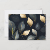 Ausgeklügelte Goldgrau-Blätter Orthodoxe Beerdigun Dankeskarte (Rückseite)