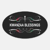 ausgeklügelte Kwanzaa-Segnungen Ovaler Aufkleber (Vorderseite)