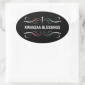 ausgeklügelte Kwanzaa-Segnungen Ovaler Aufkleber (Tasche)