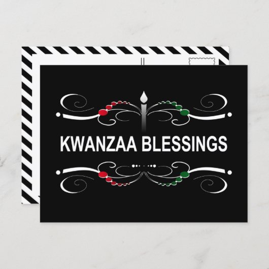ausgeklügelte Kwanzaa-Segnungen Postkarte (Vorne/Hinten)