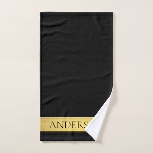 Ausgeklügelte Präsentation | Imitate Gold und Schw Badhandtuch Set (Handtuch)