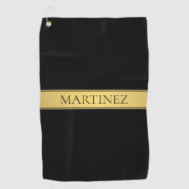 Ausgeklügelte Präsentation | Imitate Gold und Schw Golfhandtuch