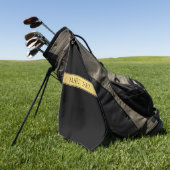 Ausgeklügelte Präsentation | Imitate Gold und Schw Golfhandtuch (Gras)