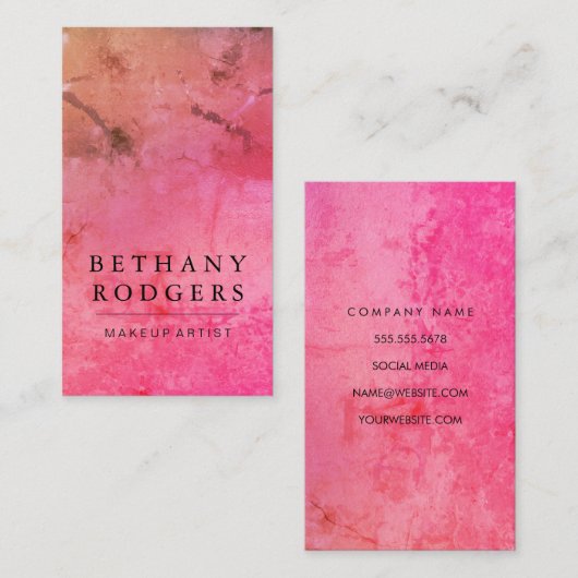 Ausgeklügelte Rot-Orange-Grunge-Mischung Visitenkarte (Vorne/Hinten)