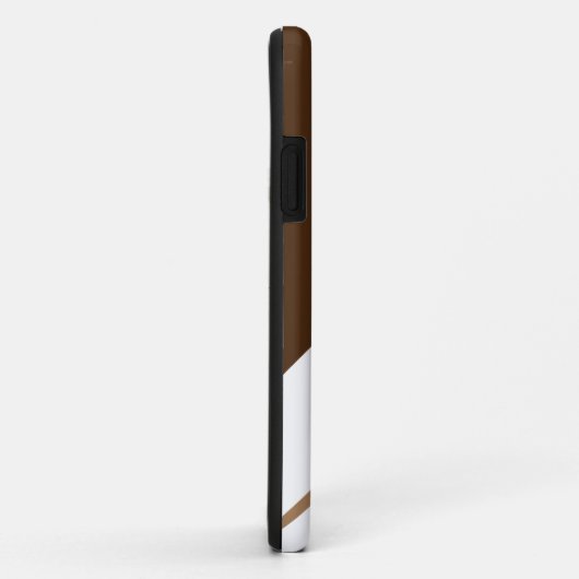 Ausgeklügelte sporty Brown White Racing Streifen Case-Mate iPhone Hülle (Hinten/Rechts)