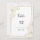 Ausgeklügelte tropische Tischnummern aus Weißgold (Vorderseite)