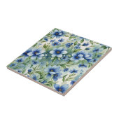 Ausgeklügelte Vintage Serene Blue Blumen Fliese (Seite)