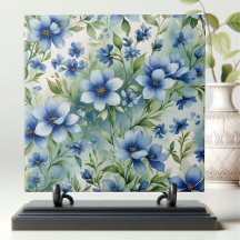 Ausgeklügelte Vintage Serene Blue Blumen