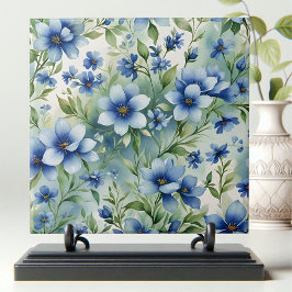 Ausgeklügelte Vintage Serene Blue Blumen Fliese