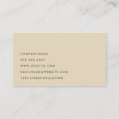 Ausgeklügelter Beige Cursive Text Visitenkarte (Rückseite)