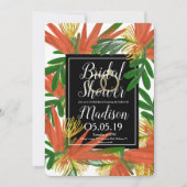 Ausgeklügelter Bird of Paradise Ring Bridal Einladung (Vorderseite)