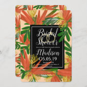 Ausgeklügelter Bird of Paradise Tropic Bridal Einladung (Vorne/Hinten)