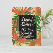 Ausgeklügelter Bird of Paradise Tropic Bridal Einladung (Stehend Vorderseite)