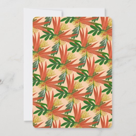 Ausgeklügelter Bird of Paradise Tropic Bridal Einladung (Rückseite)