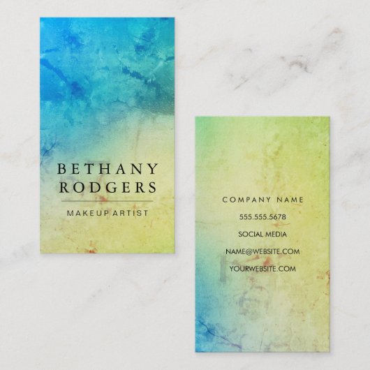 Ausgeklügelter Blauer Grunge Blend Visitenkarte (Vorne/Hinten)