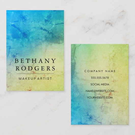 Ausgeklügelter Blauer Grunge Blend Visitenkarte (Vorne/Hinten)