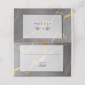 Ausgeklügelter Empfang aus Graumarmor und Gold Platzkarte (Außenseite Aufgefaltet)