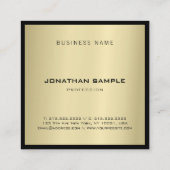 Ausgeklügelter Glamour Gold Look Moderner Luxus Quadratische Visitenkarte (Rückseite)