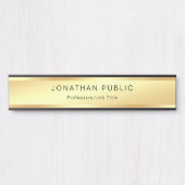 Ausgeklügelter Gold Look Glamour Beruflich Chic Türschild (Vorderseite )