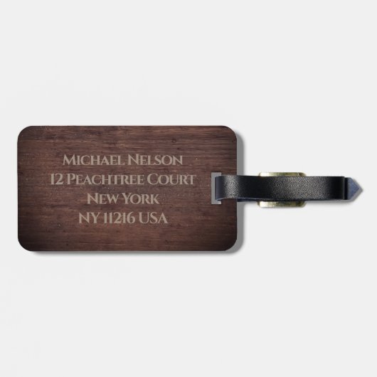 Ausgeklügelter Holzeffekt Gepäckanhänger (Rückseite horizontal)