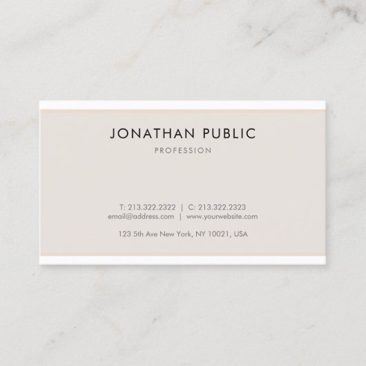 Ausgeklügelter Minimalistischer Moderner Sleek Sch Visitenkarte (Vorderseite)