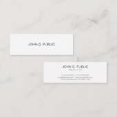 Ausgeklügelter moderner Clean Designer Schlicht Mini Visitenkarte (Vorne/Hinten)