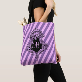 Ausgeklügelter rosa Streifen Mit Monogramm Tasche