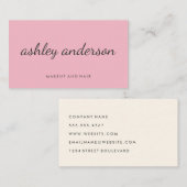 Ausgeklügelter rosafarbener, kursiver Text Visitenkarte (Vorne/Hinten)