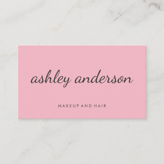 Ausgeklügelter rosafarbener, kursiver Text Visitenkarte (Vorderseite)