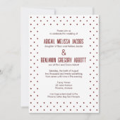 Ausgeklügelter Rot-Weiß-Polka-Dot-Empfang Einladung (Vorderseite)