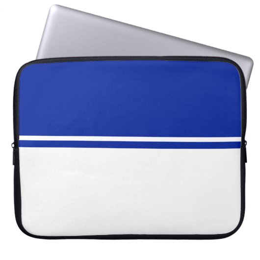 Ausgeklügelter Royal Navy Blue White Color Block Laptopschutzhülle (Vorderseite)