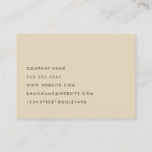 Ausgeklügelter schwarz beigefarbener kursiver Text Visitenkarte (Rückseite)