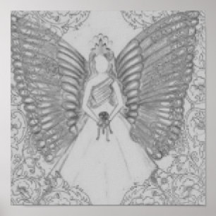 Ausgeklügeltes Angelic Sweet 16 Gray Poster